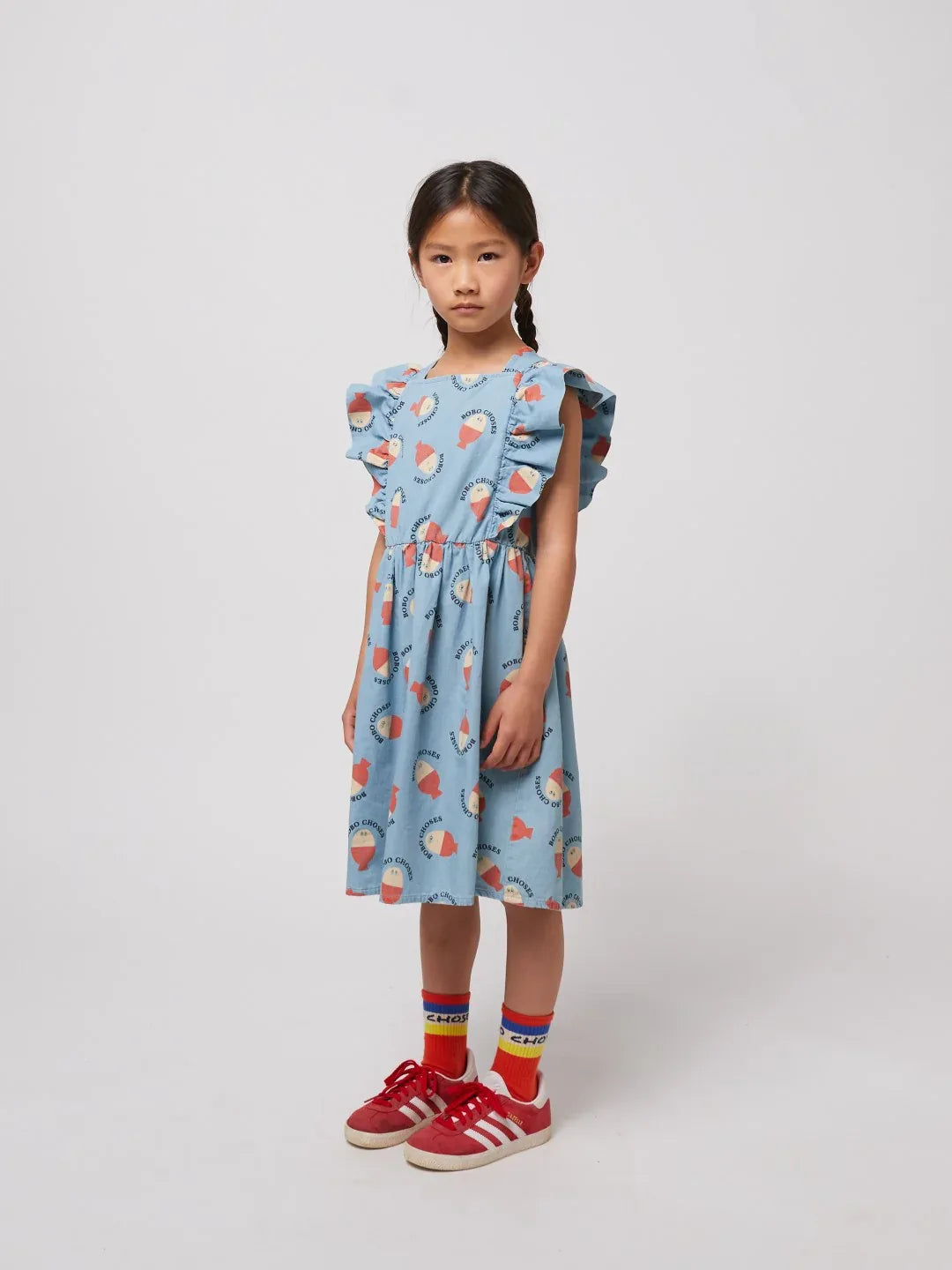 Morning Egg All Over Ruffle Dress - Bobo Choses