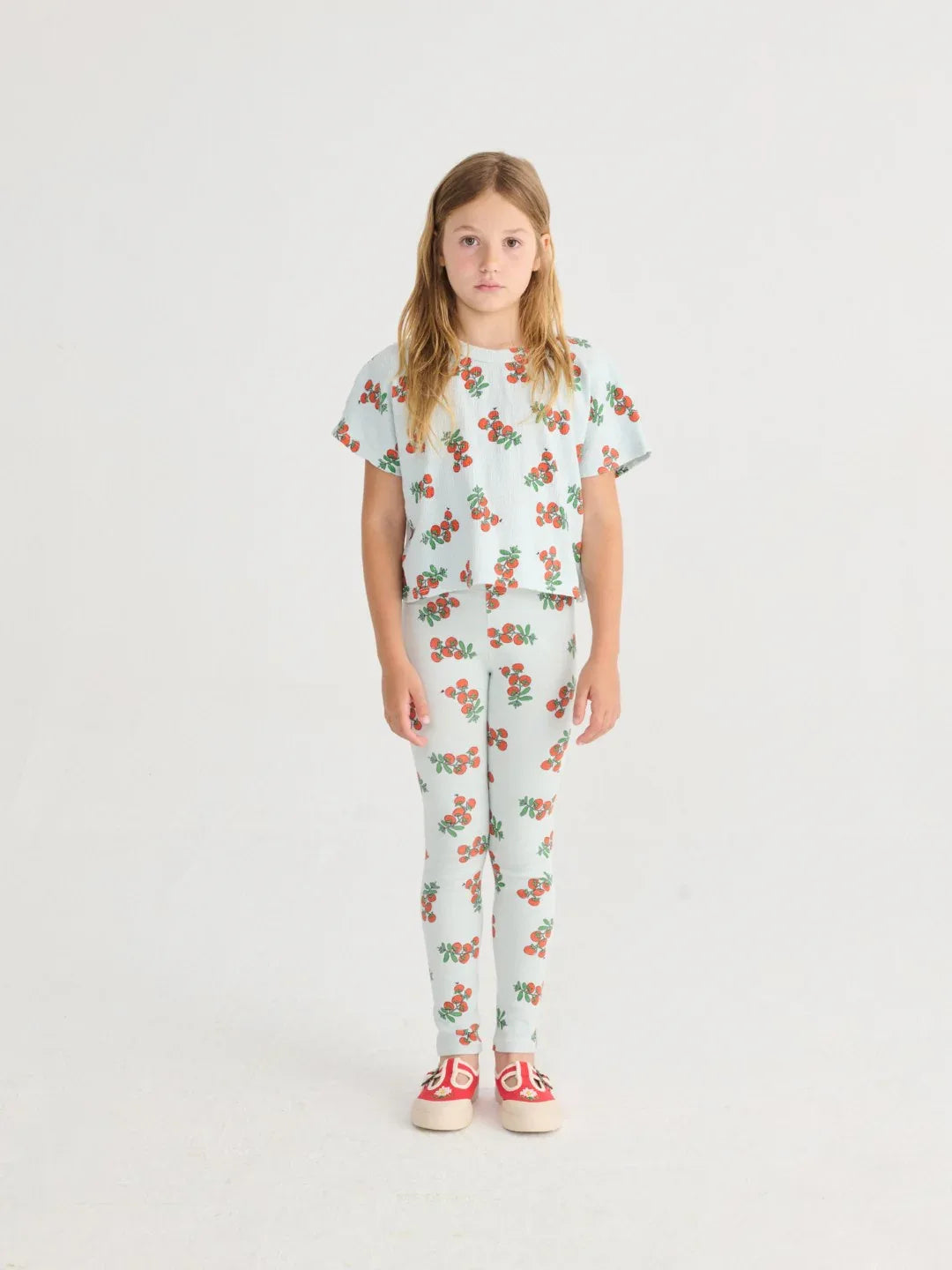 Juicy Tomatoes All Over Cropped T-shirt - Bobo Choses