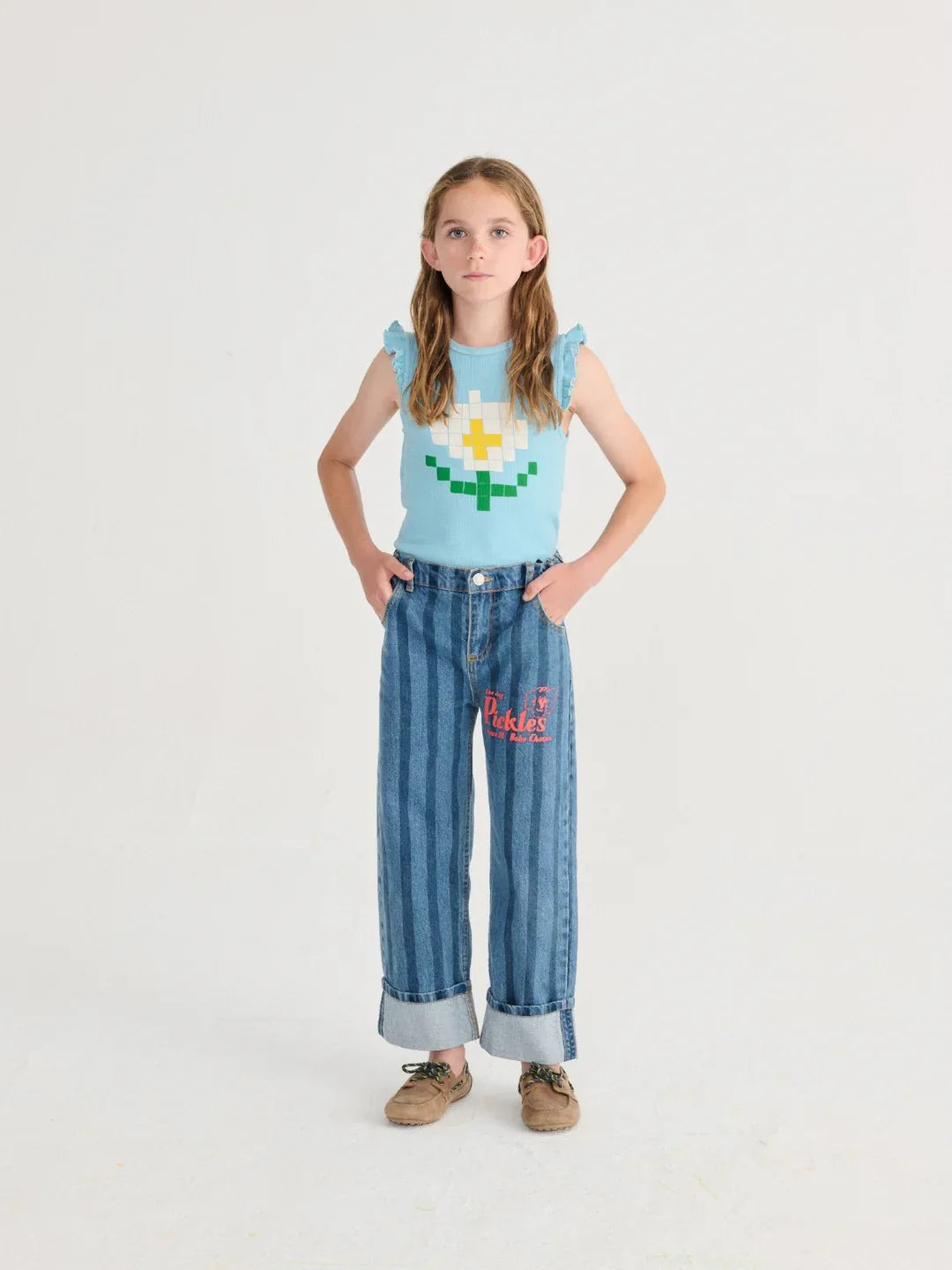 Pixel Daisy Ruffled Top - Bobo Choses