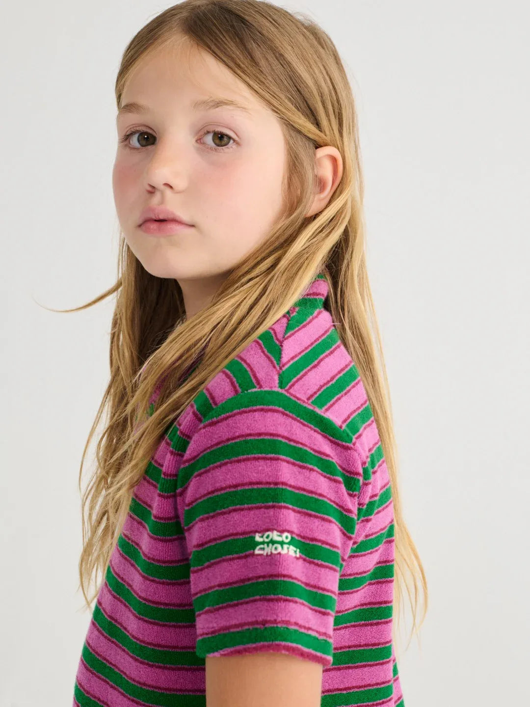 Striped Terry Cloth Polo Dress - Bobo Choses