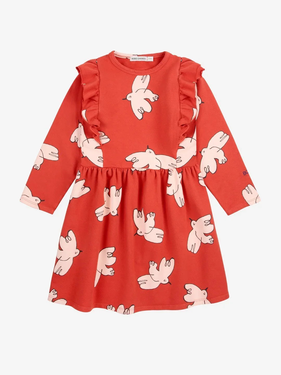 Freedom Bird All Over Ruffle Dress - Bobo Choses