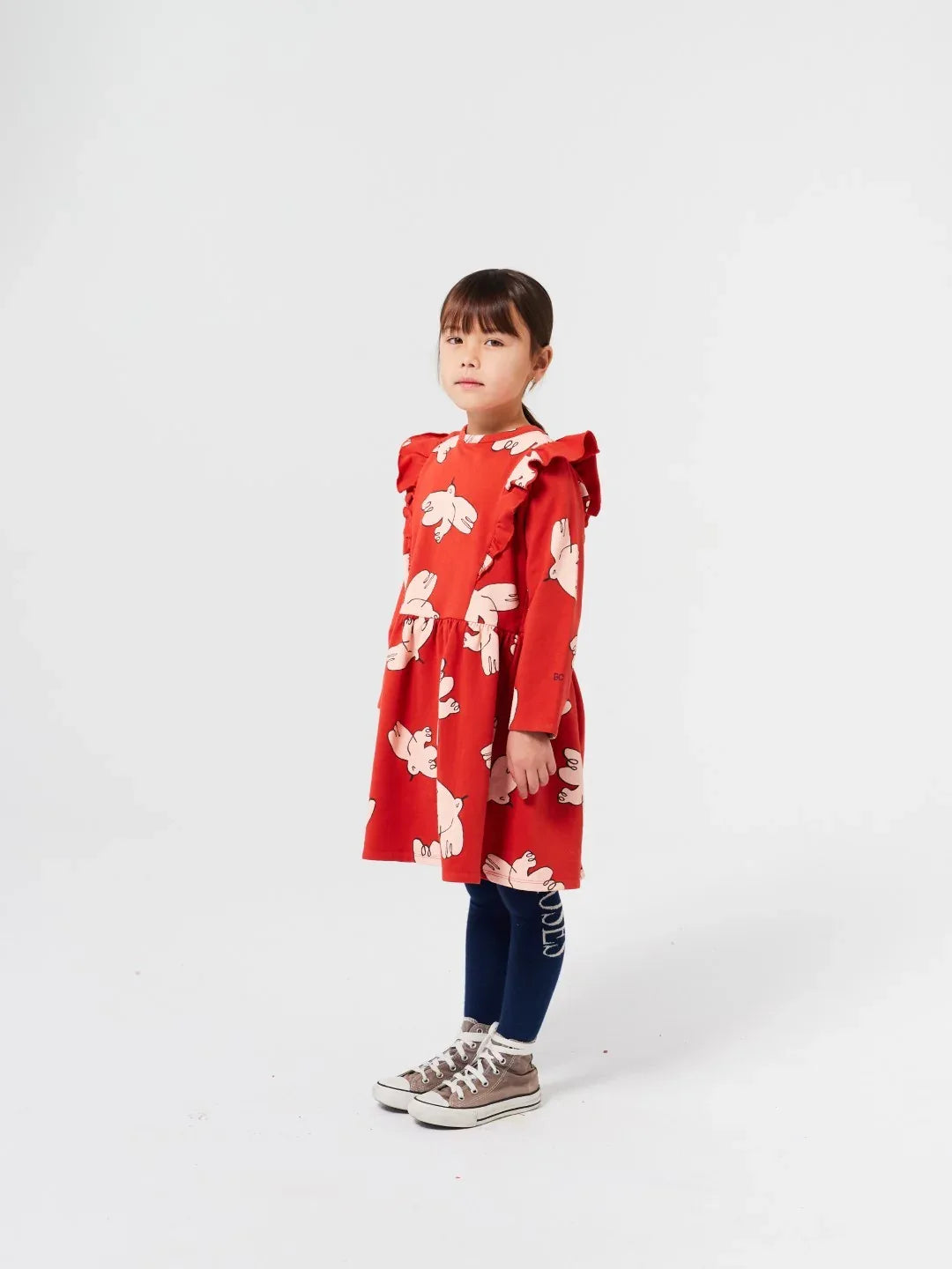Freedom Bird All Over Ruffle Dress - Bobo Choses