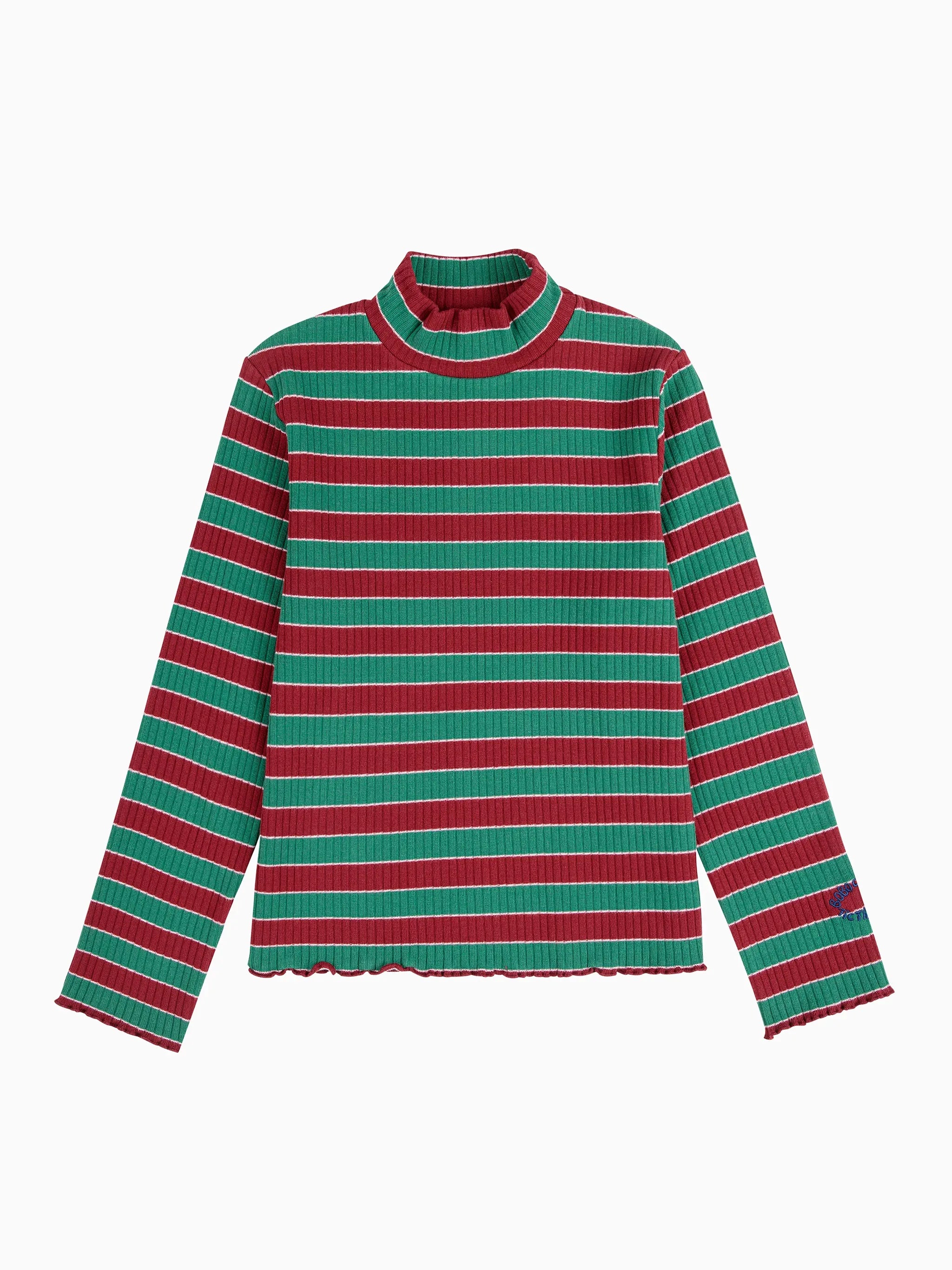 Multicolor Stripes Turtle Neck T-shirt - Bobo Choses