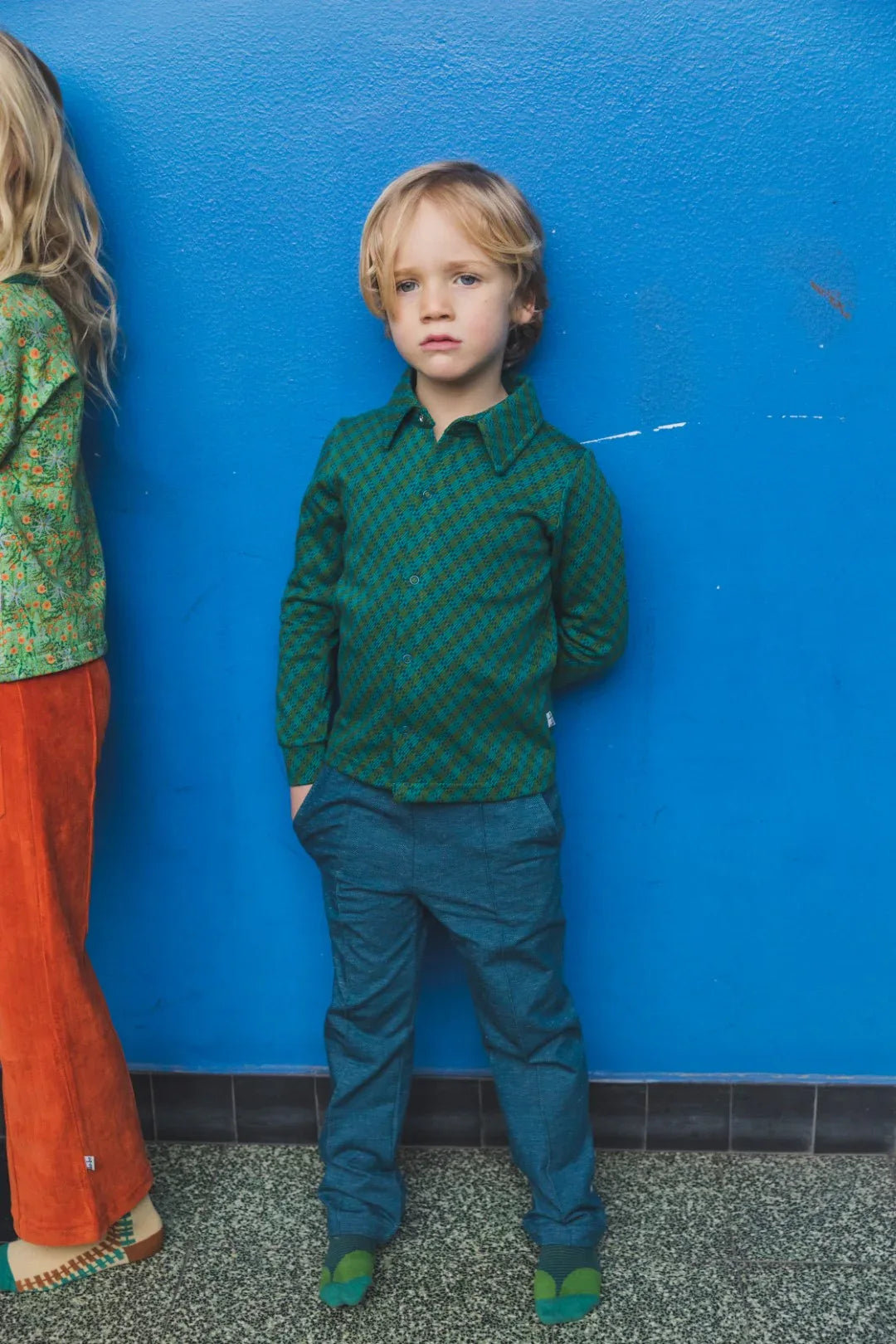 Boys Shirt Long Sleeves Bricks - Baba Kidswear