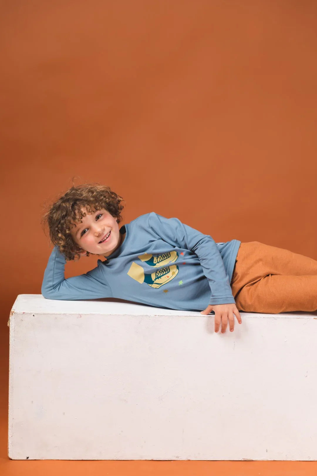 Painting Shoe Longsleeve Blue Stone - Baba Kidswear