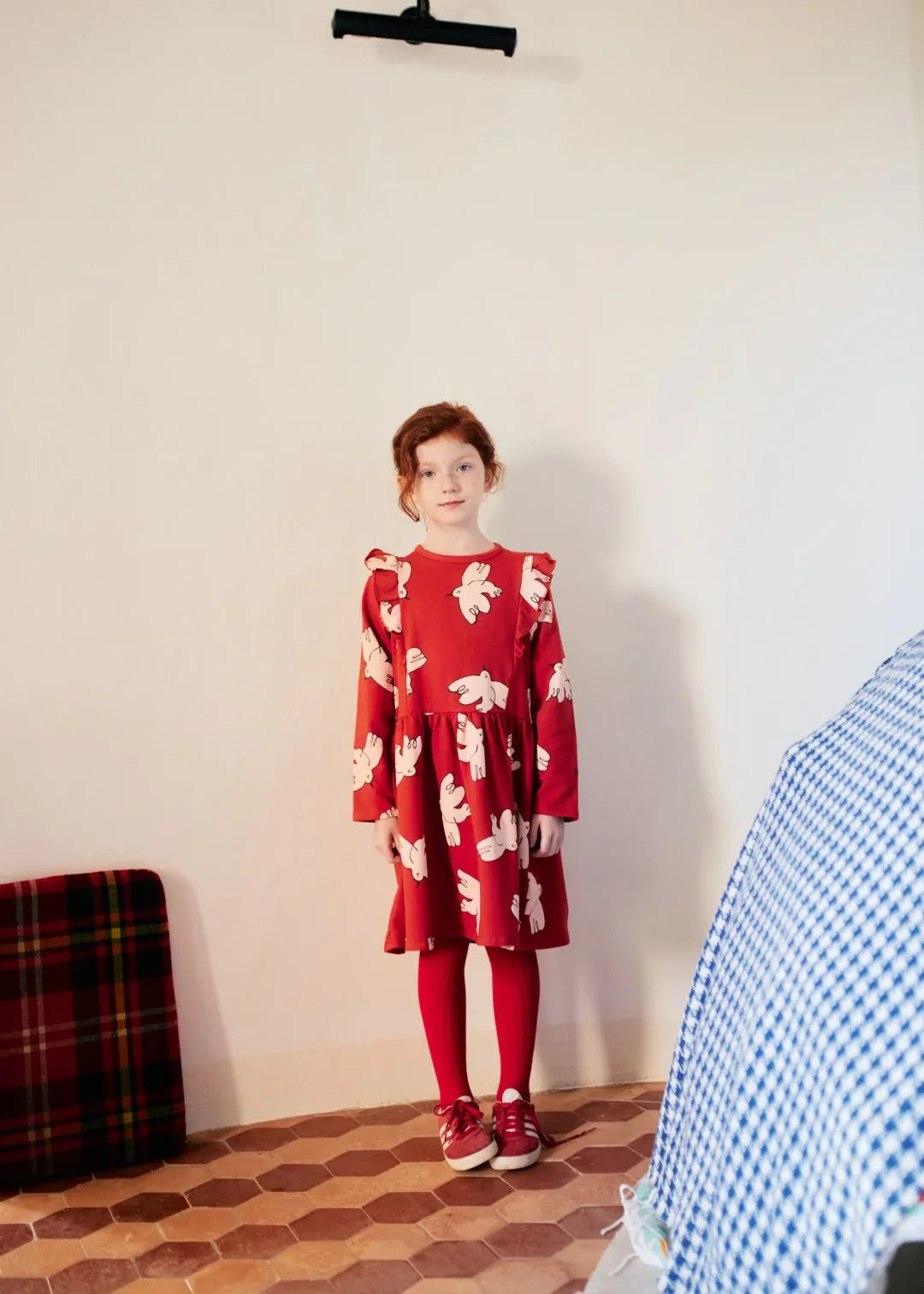 Freedom Bird All Over Ruffle Dress - Bobo Choses