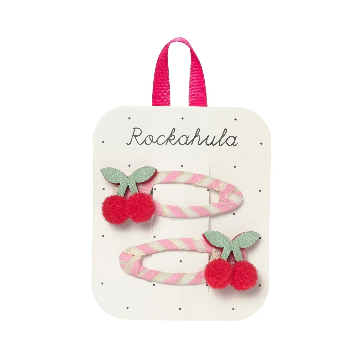 Cherry Kiss Stripy Clips - Rockahula