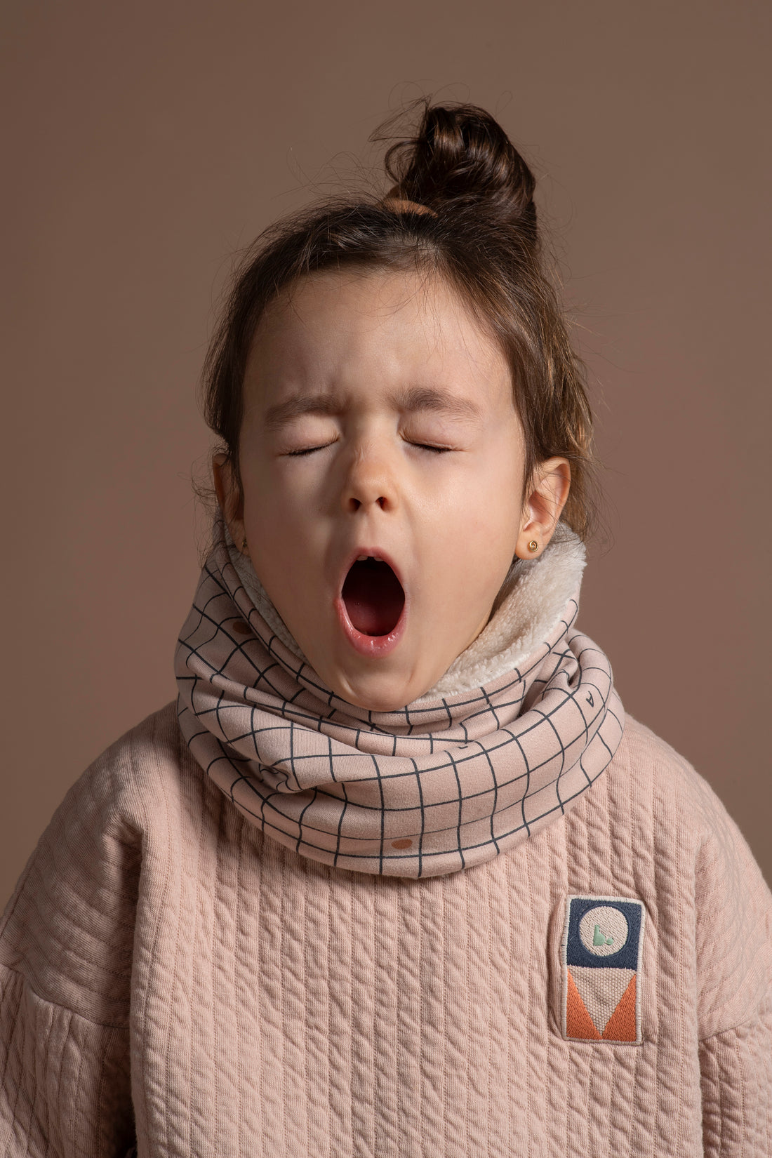 Neck Warmer Checks Nude