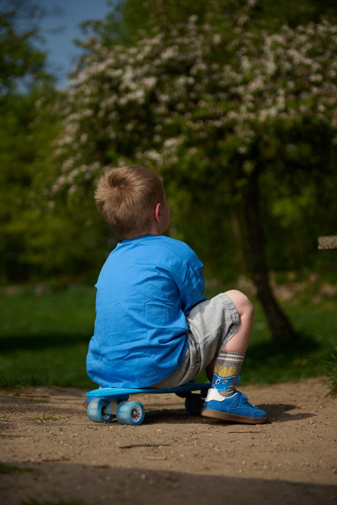 French Fries Socks Light Grey Melange