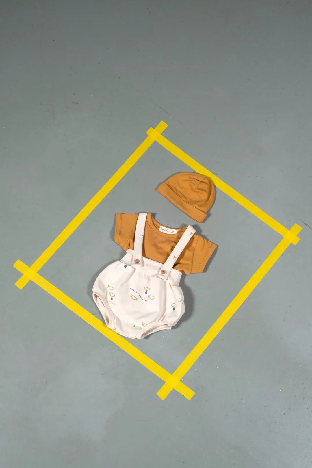 T-shirt And Bloomer With Suspenders Sea - Babyclic