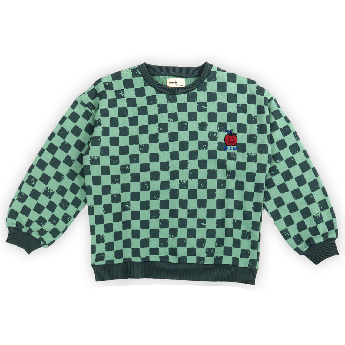 Checkerboard Sweatshirt Green Tea Check