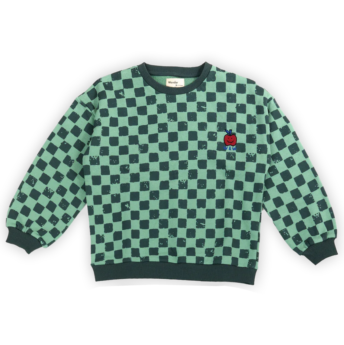 Checkerboard Sweatshirt Green Tea Check - KDkes