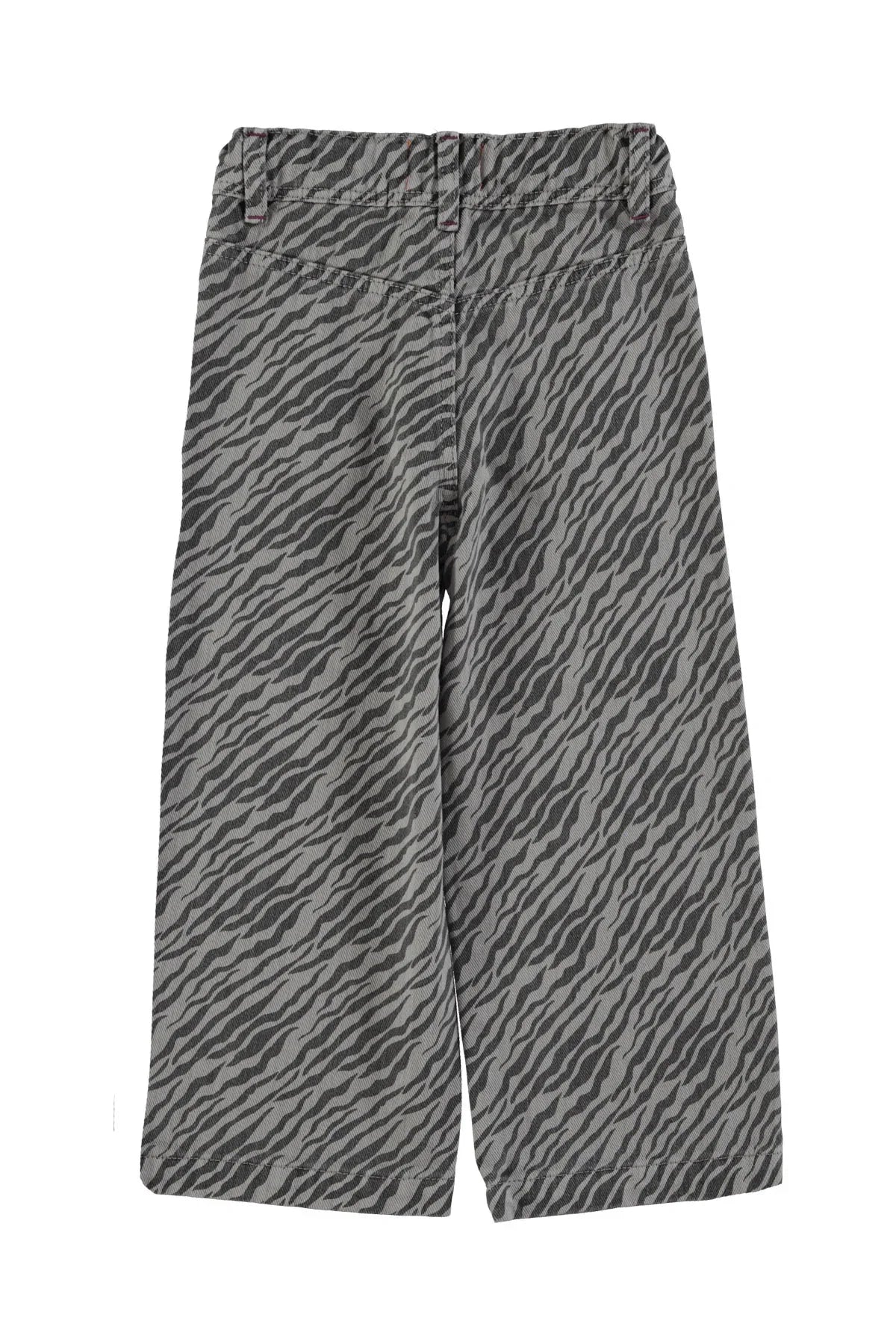 Flare Trousers Grey With Zebra Print - Piupiuchick