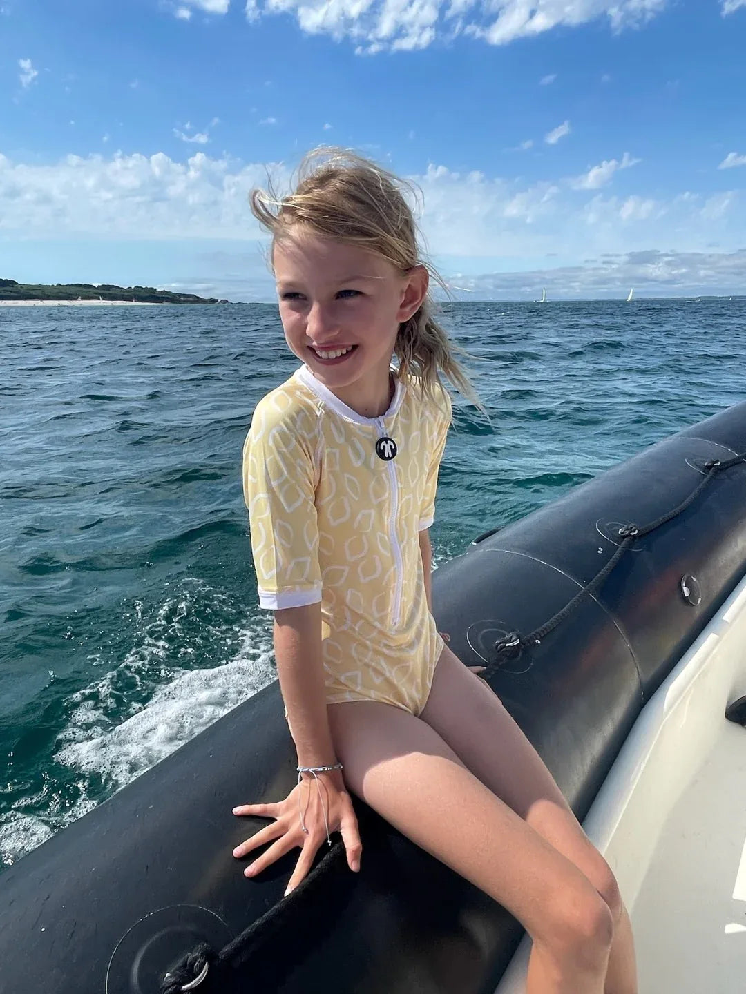 One-Piece Swimsuit Girls UPF50+ Lemonade - Ducksday