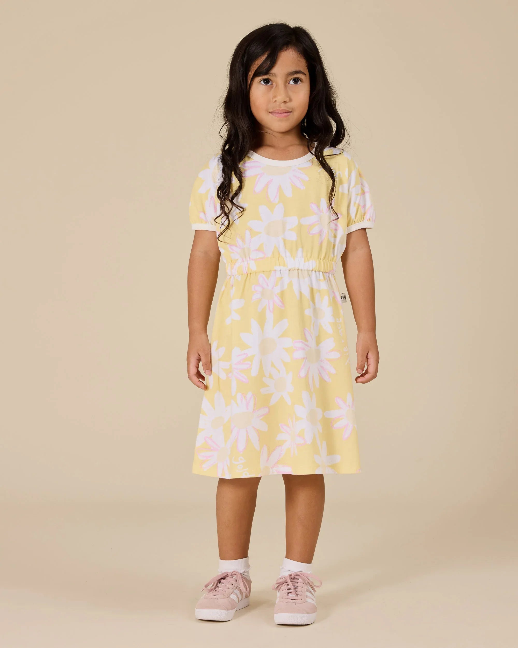 Buttercup Daisy Tammy T-shirt Dress Butter Yellow - Goldie+Ace