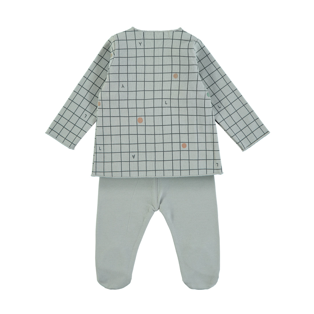 Baby Jacket With Footed Pants Checks Blue