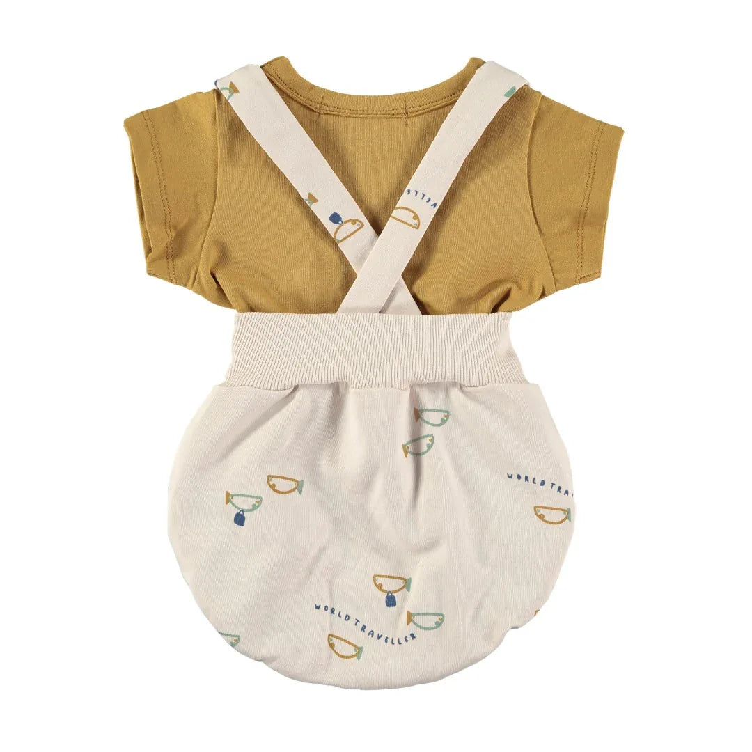 T-shirt And Bloomer With Suspenders Sea - Babyclic