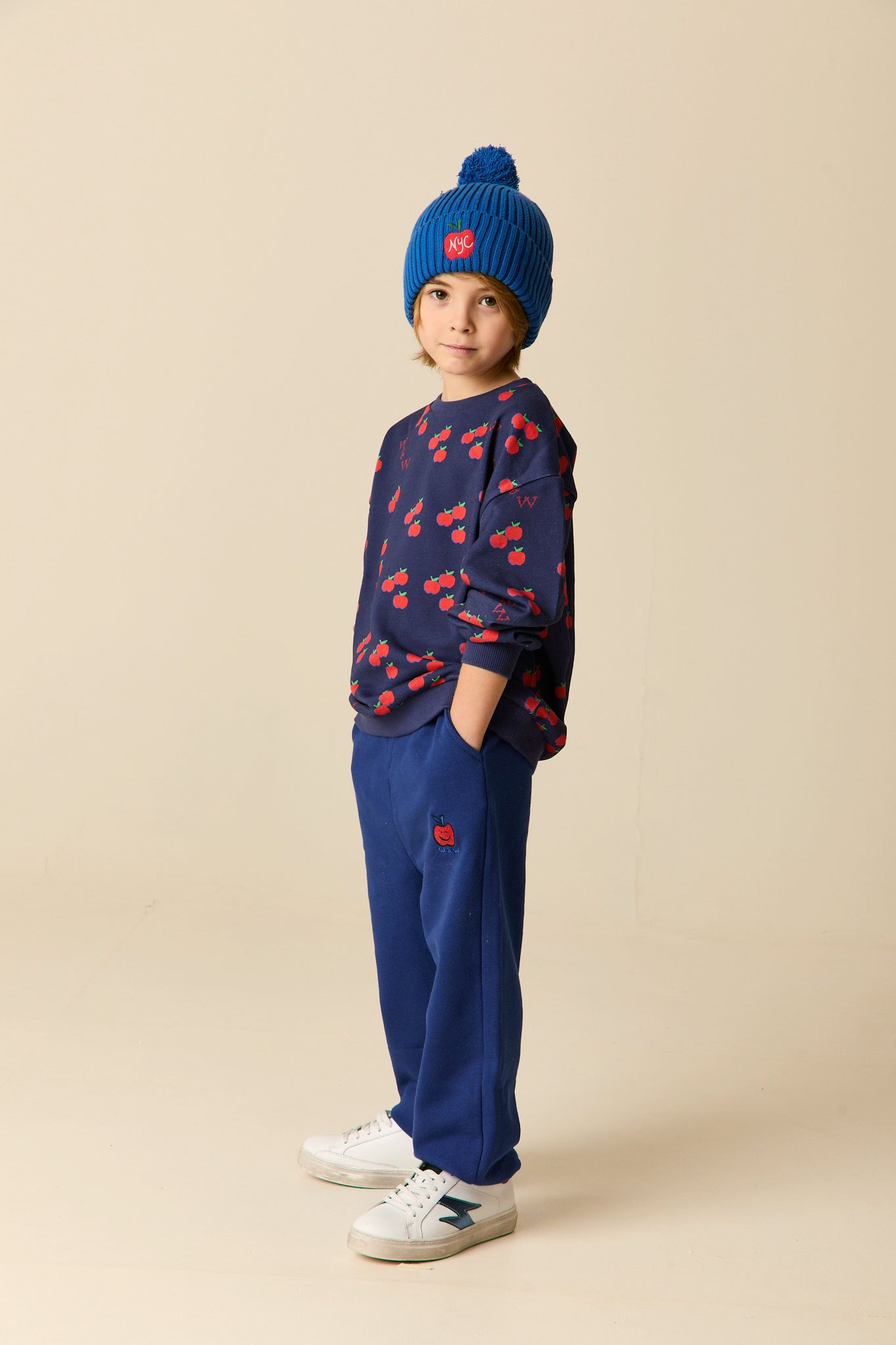 Apple Sweatshirt Navy Apple