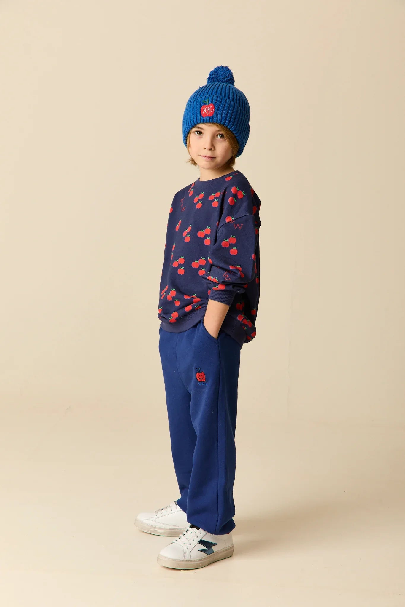 Apple Sweatshirt Navy Apple - KDkes