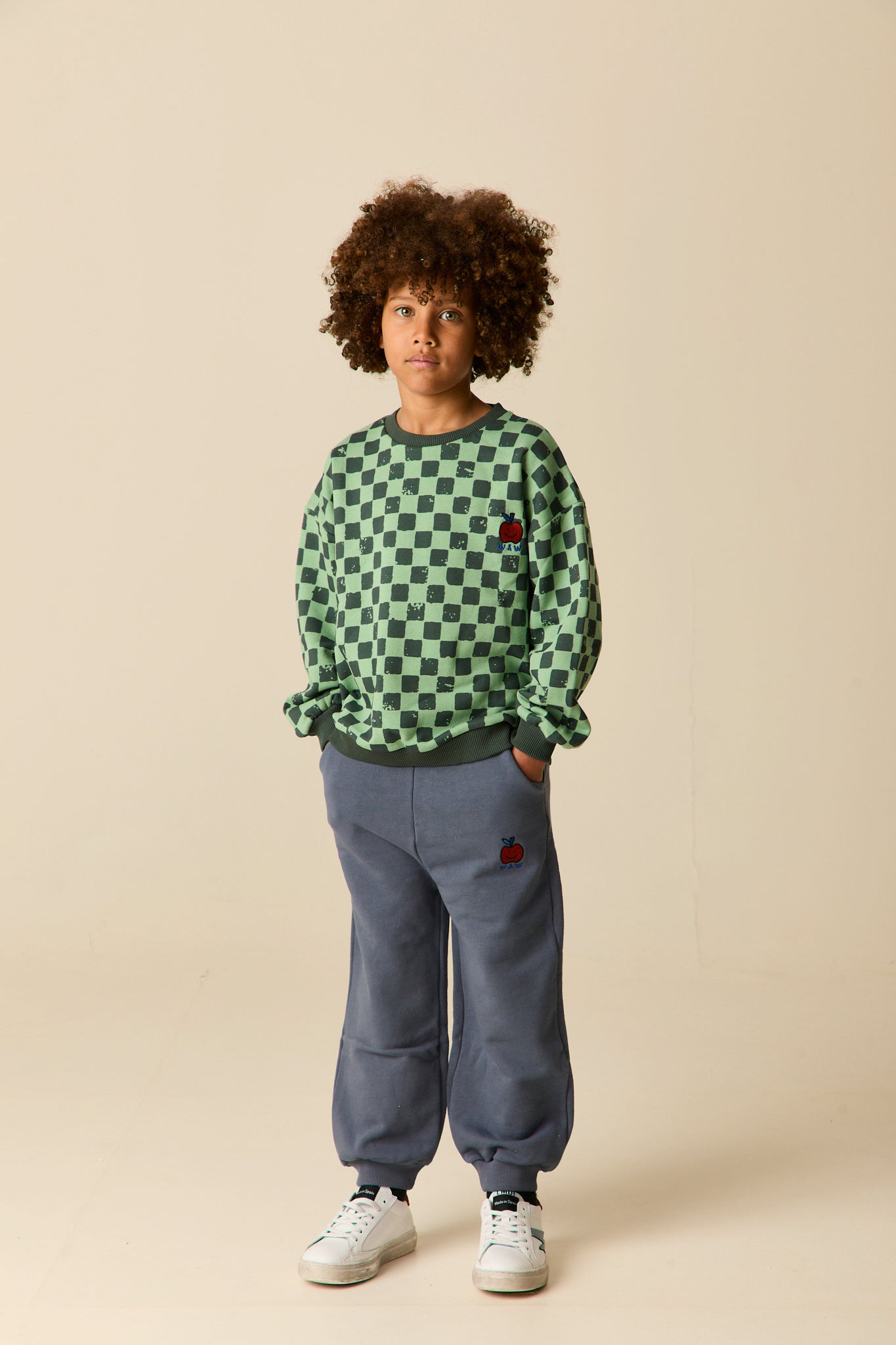 Checkerboard Sweatshirt Green Tea Check