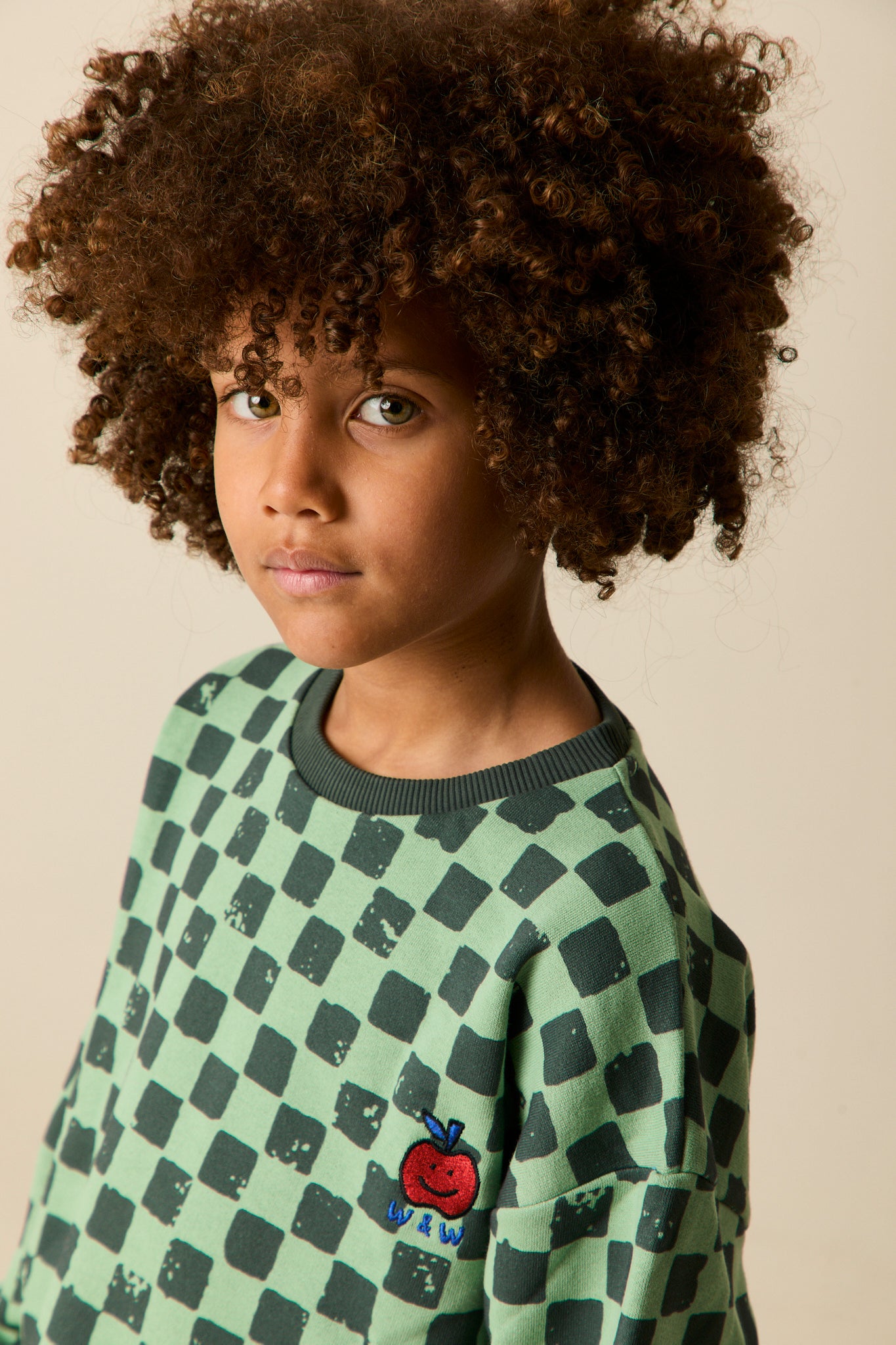 Checkerboard Sweatshirt Green Tea Check