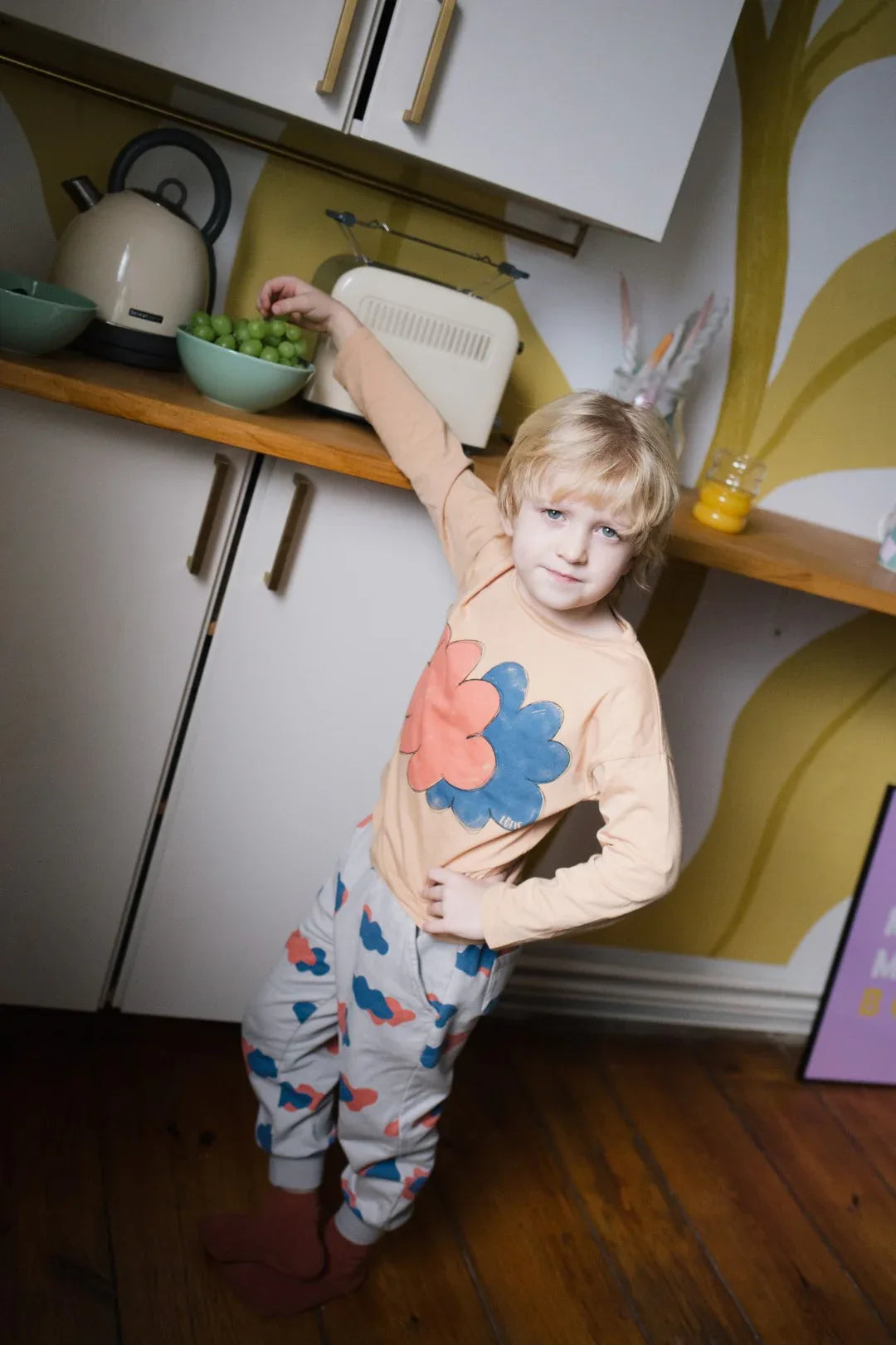 Jogger Pants Little Clouds Grey - Lötiekids