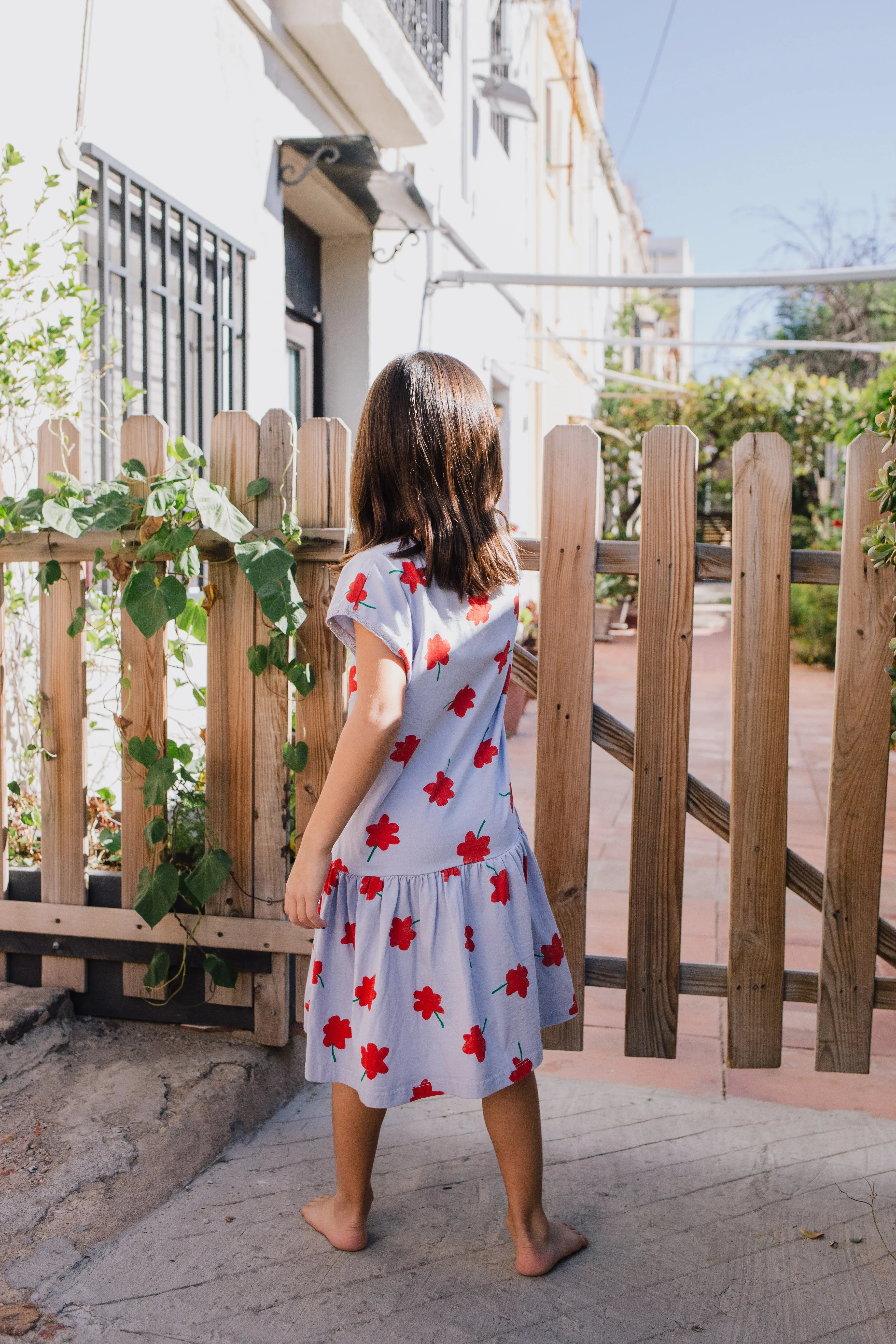 Relaxed Fit Dress Poppies All Over Lavender - Lötiekids