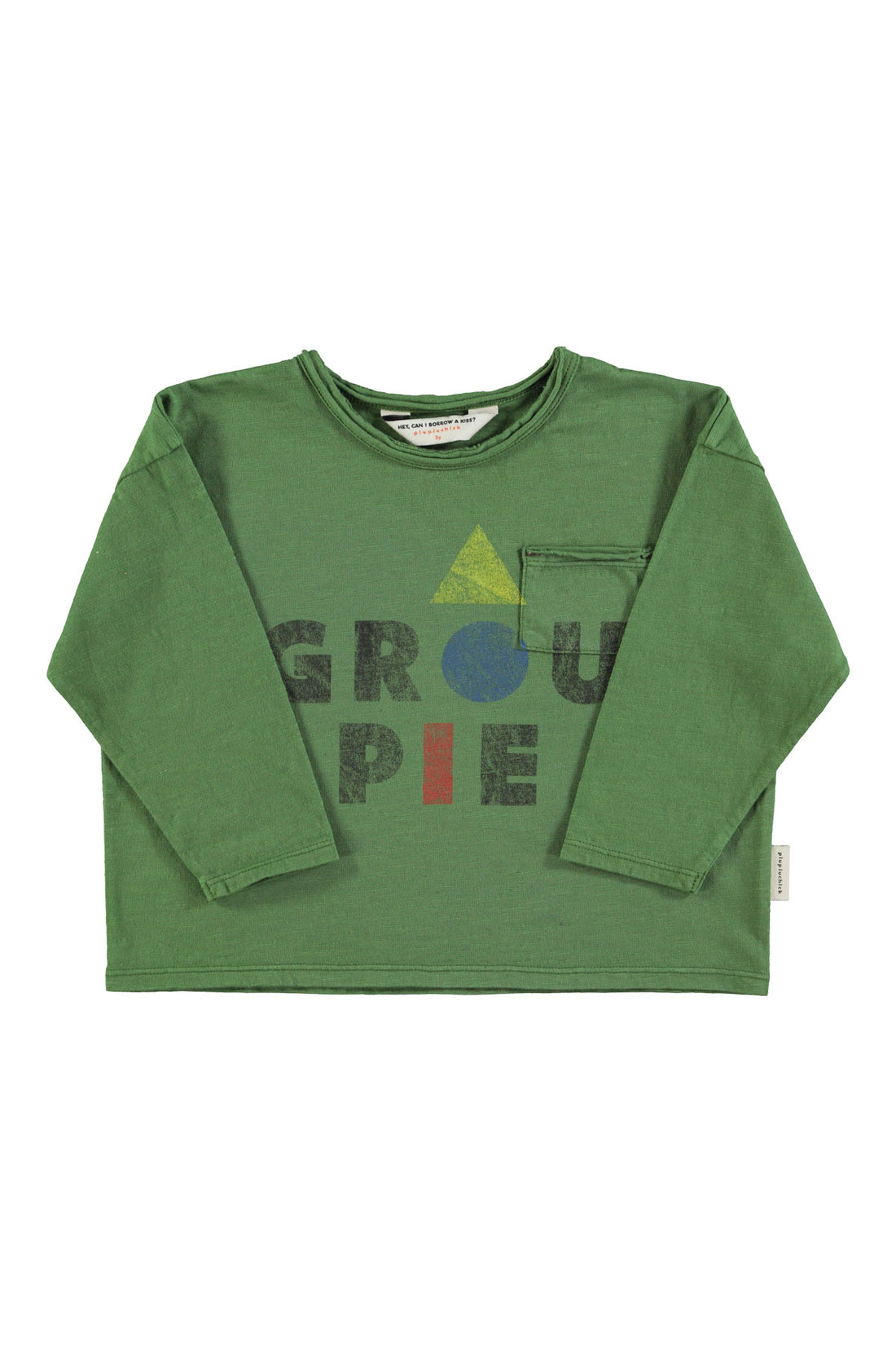Longsleeve T-shirt Dark Green Groupie Print