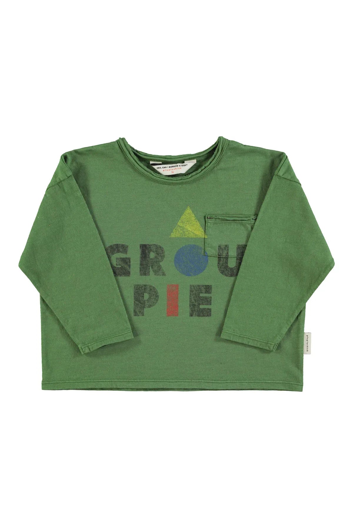 Longsleeve T-shirt Dark Green Groupie Print - Piupiuchick