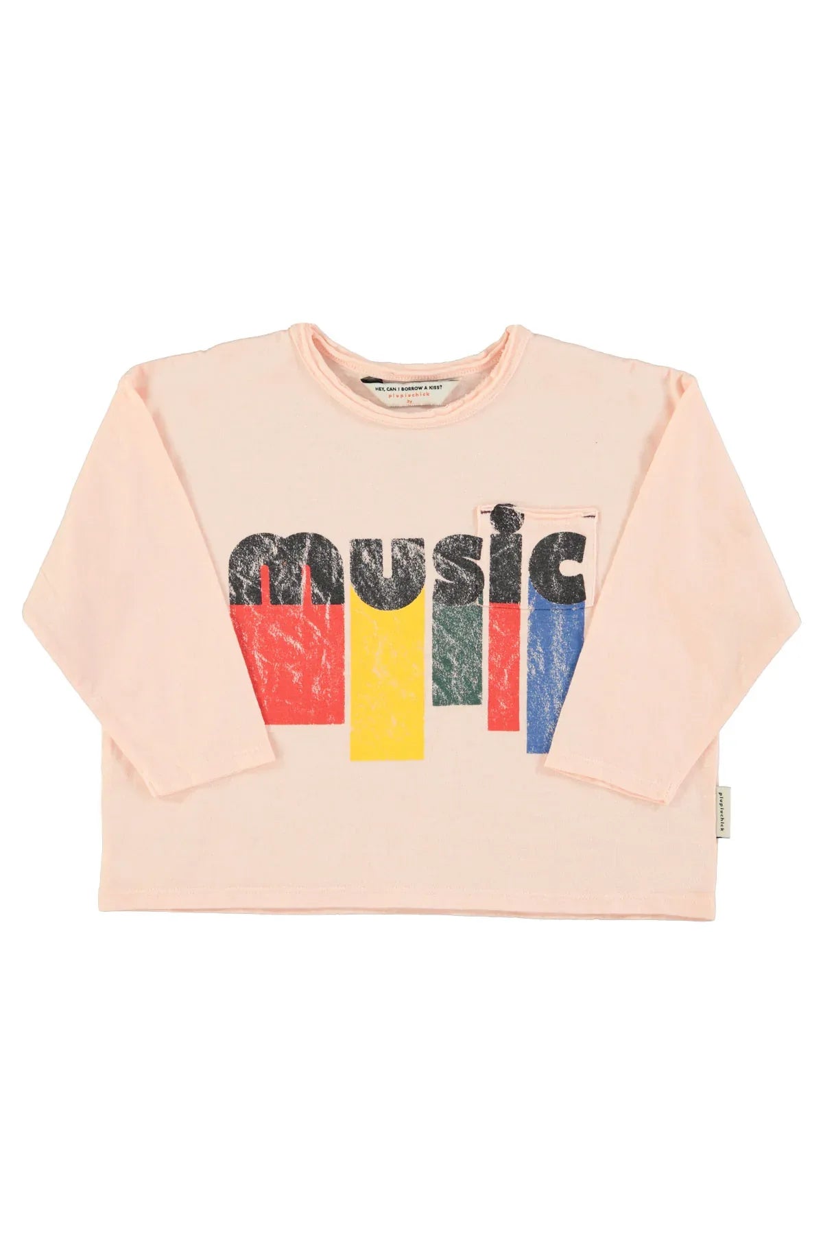 Longsleeve T-shirt Light Pink Music Print - Piupiuchick