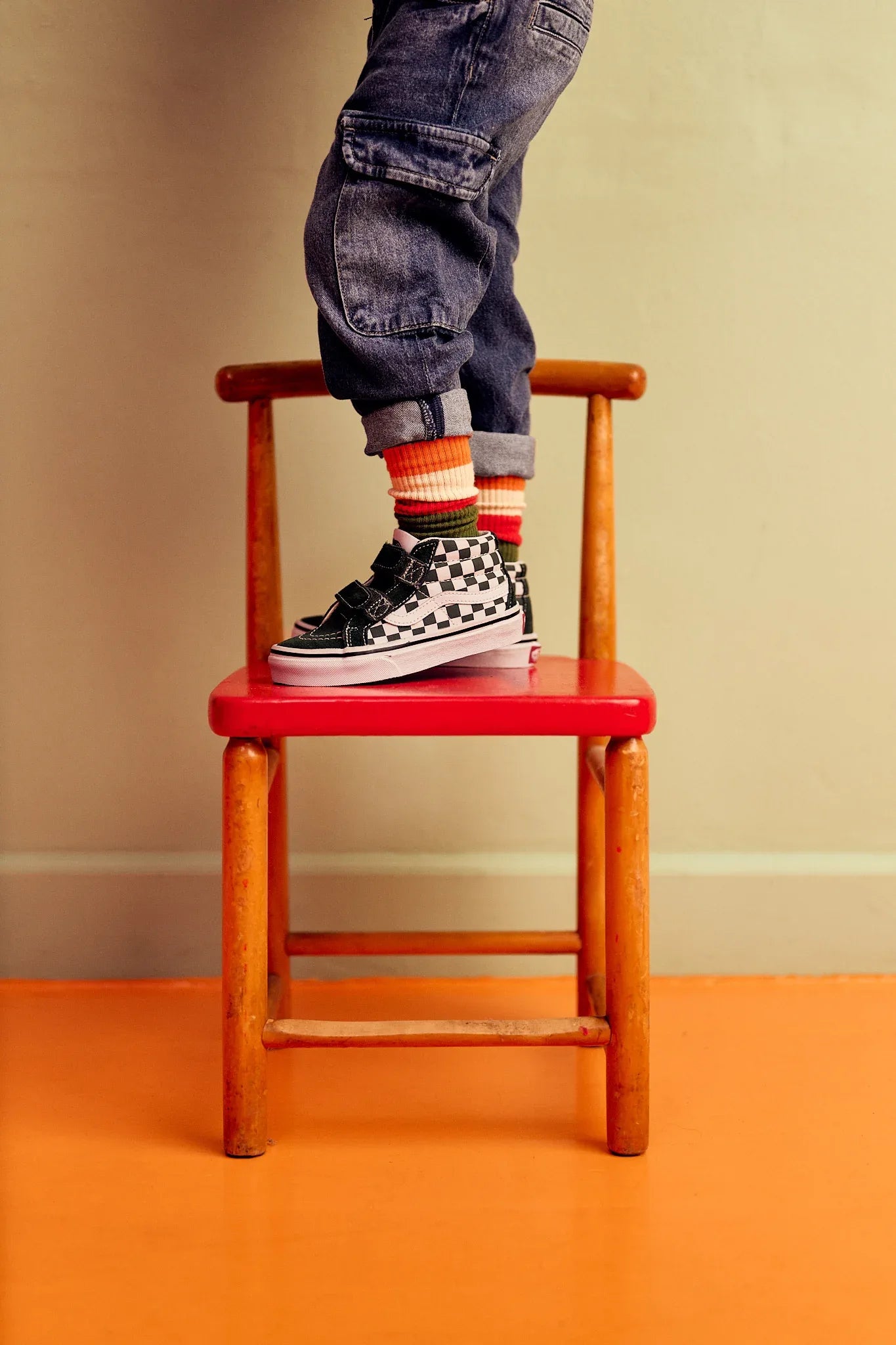 Wide Stripes Socks Elm Green - Melton