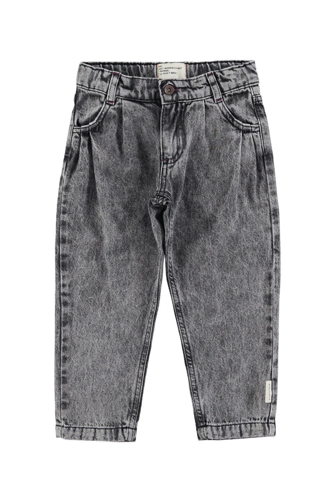 Mom Fit Trousers Washed Black Denim