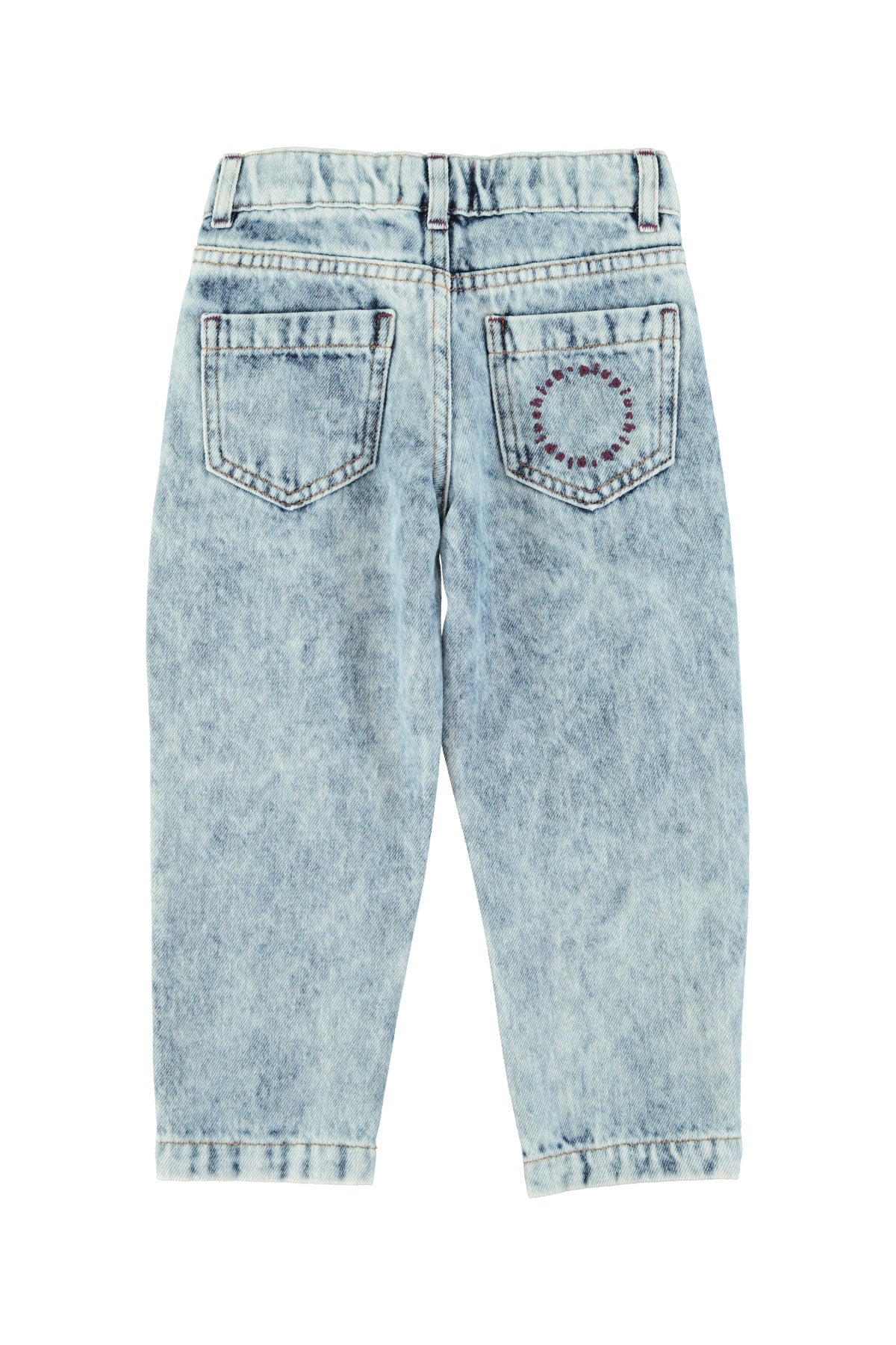 Mom Fit Trousers Washed Blue Denim