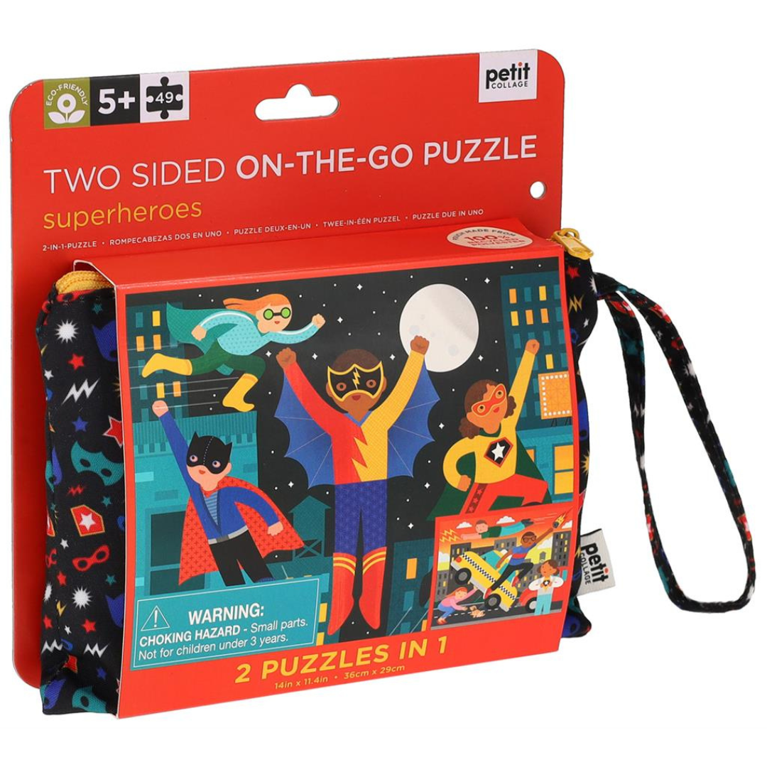 Tweezijdige Puzzel On The Go Superhelden 49pcs