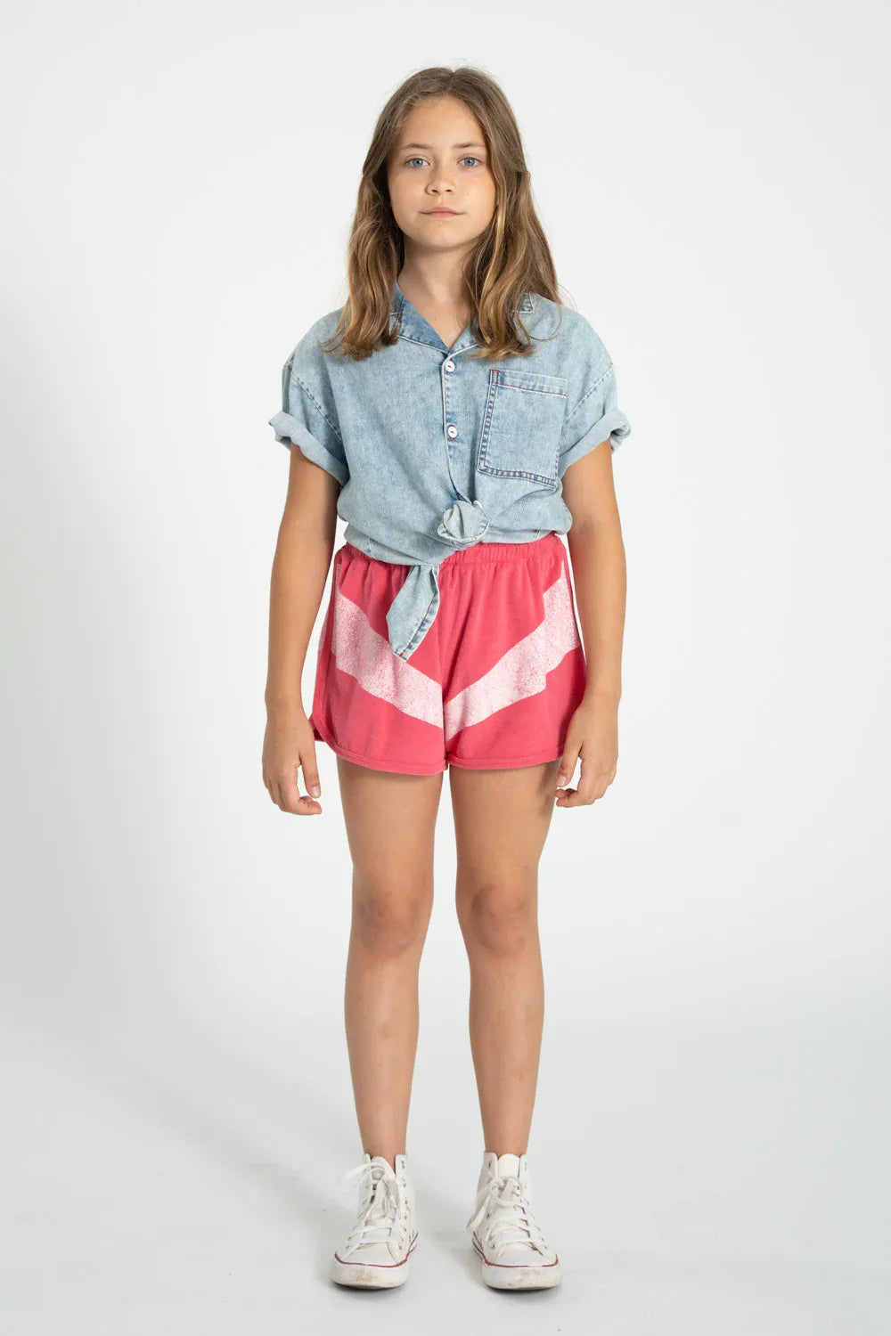 Shorts Pink With White Stripes Print - Piupiuchick