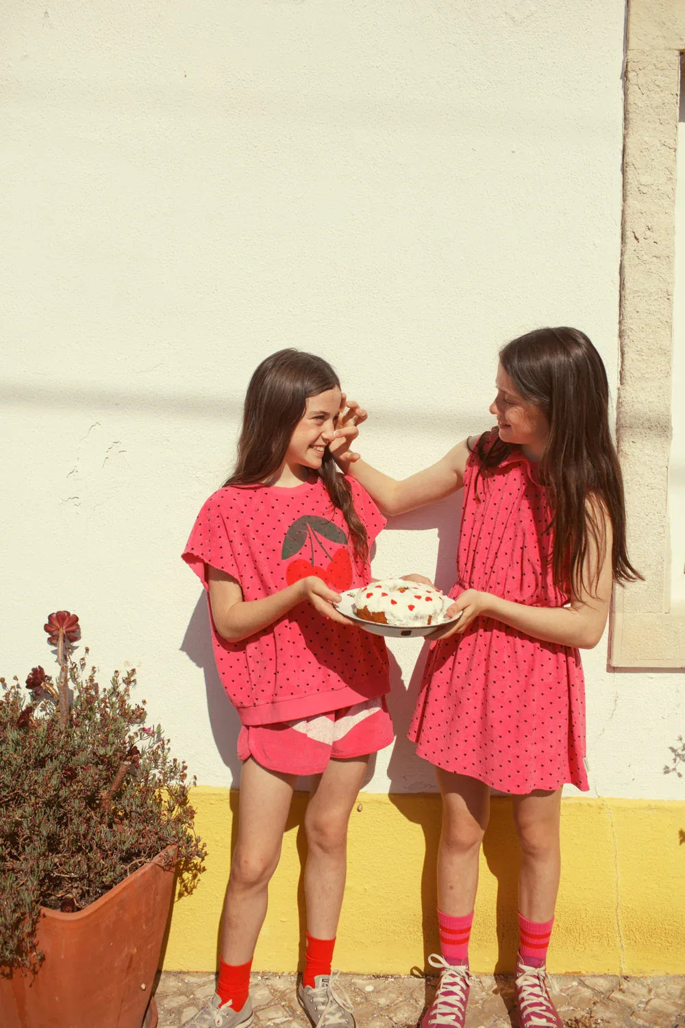 Shorts Pink With White Stripes Print - Piupiuchick