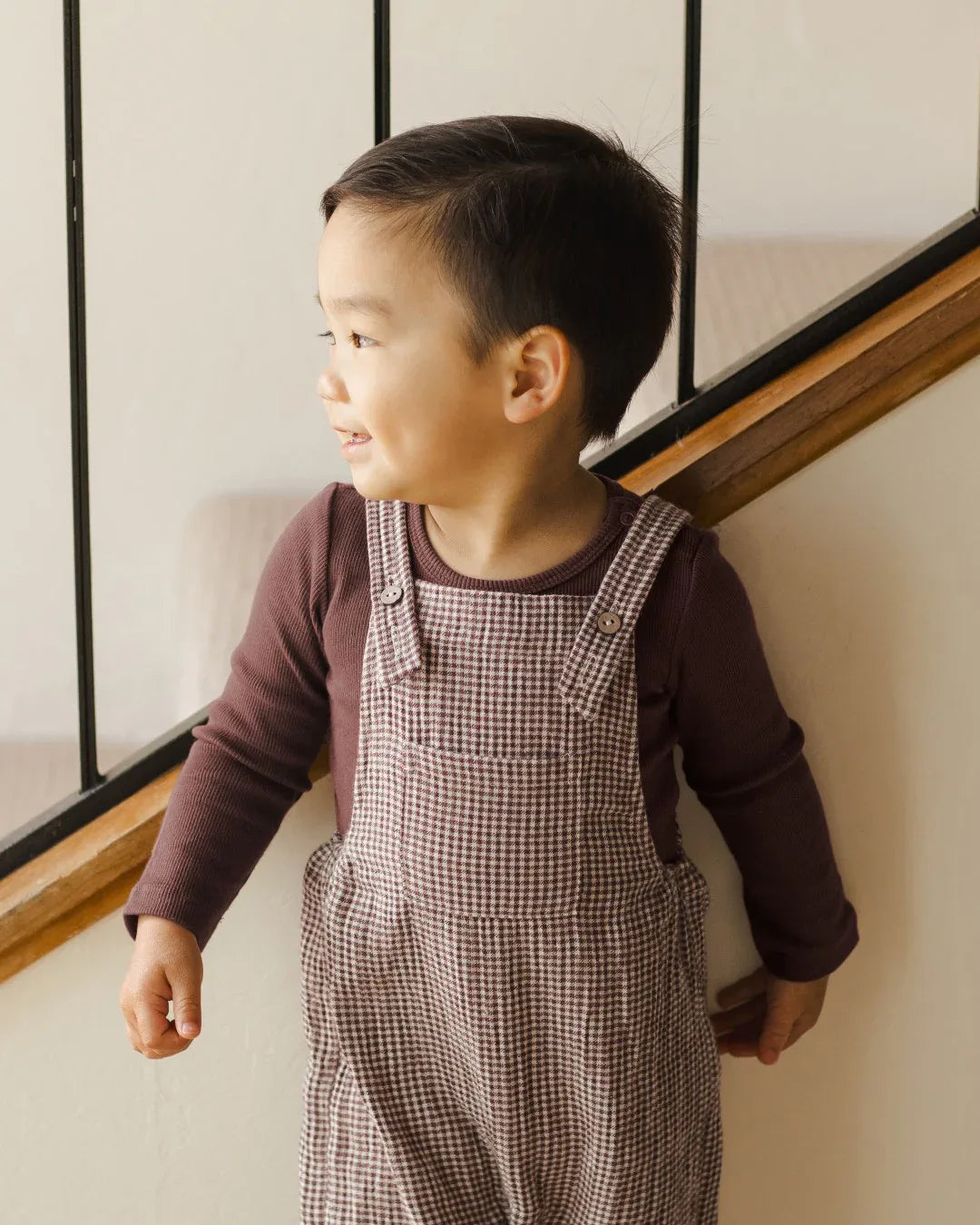 Ribbed Long Sleeve Bodysuit Plum - Quincy Mae