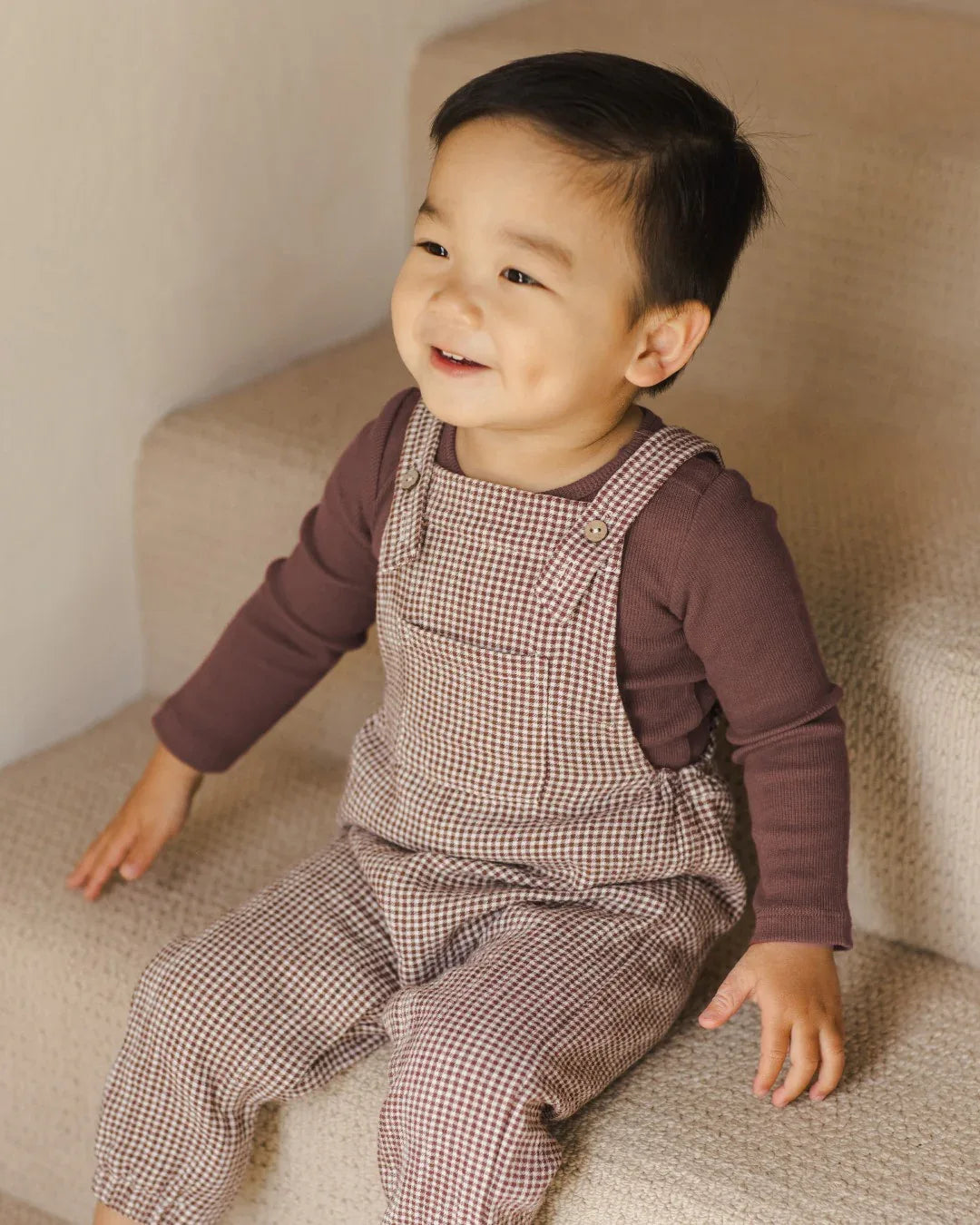 Baby Overall Plum Gingham - KDkes