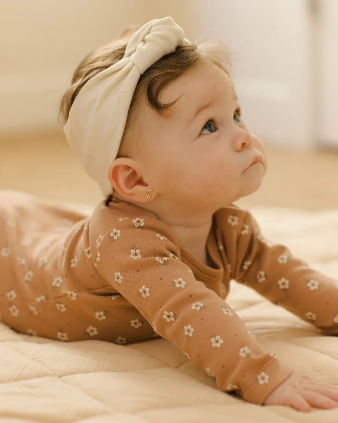 Zip Long Sleeve Sleeper Rose Ditsy - Quincy Mae