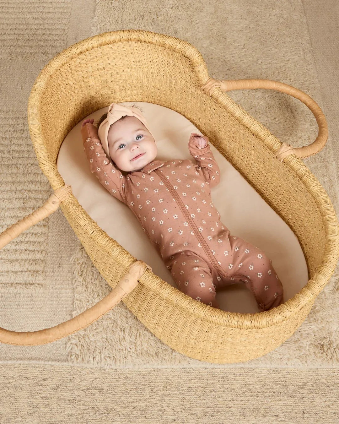 Zip Long Sleeve Sleeper Rose Ditsy - Quincy Mae