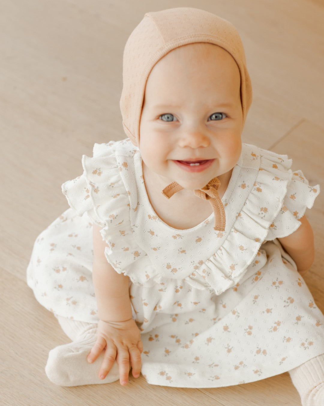 Sleeveless Ruffle V Dress Ditsy Melon