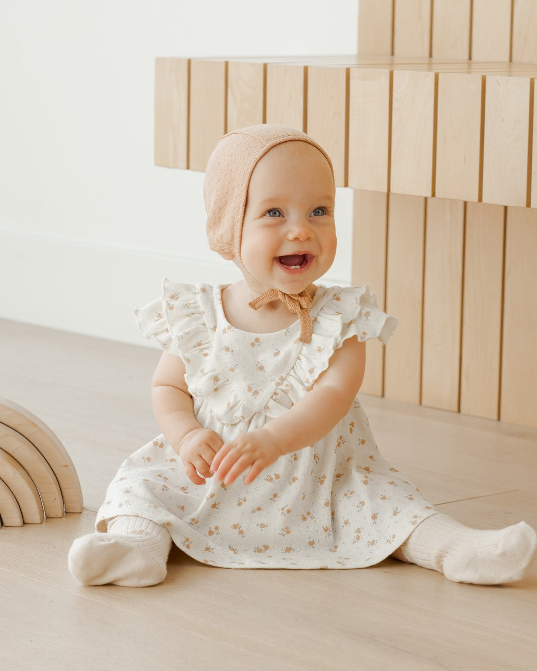 Sleeveless Ruffle V Dress Ditsy Melon