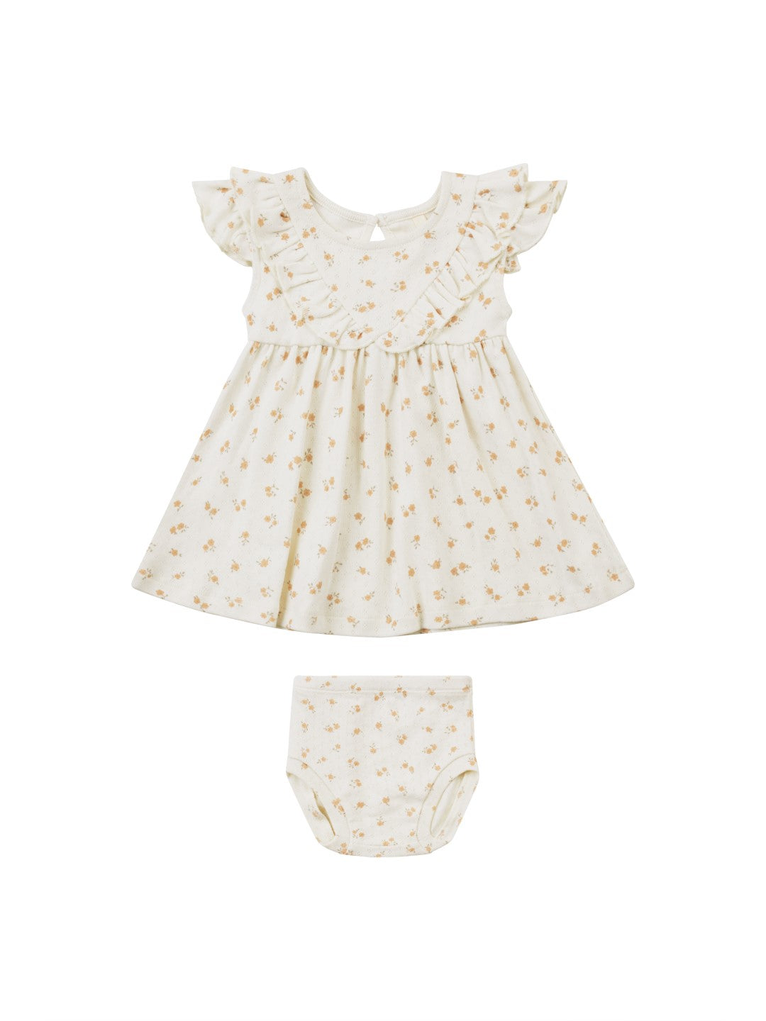 Sleeveless Ruffle V Dress Ditsy Melon