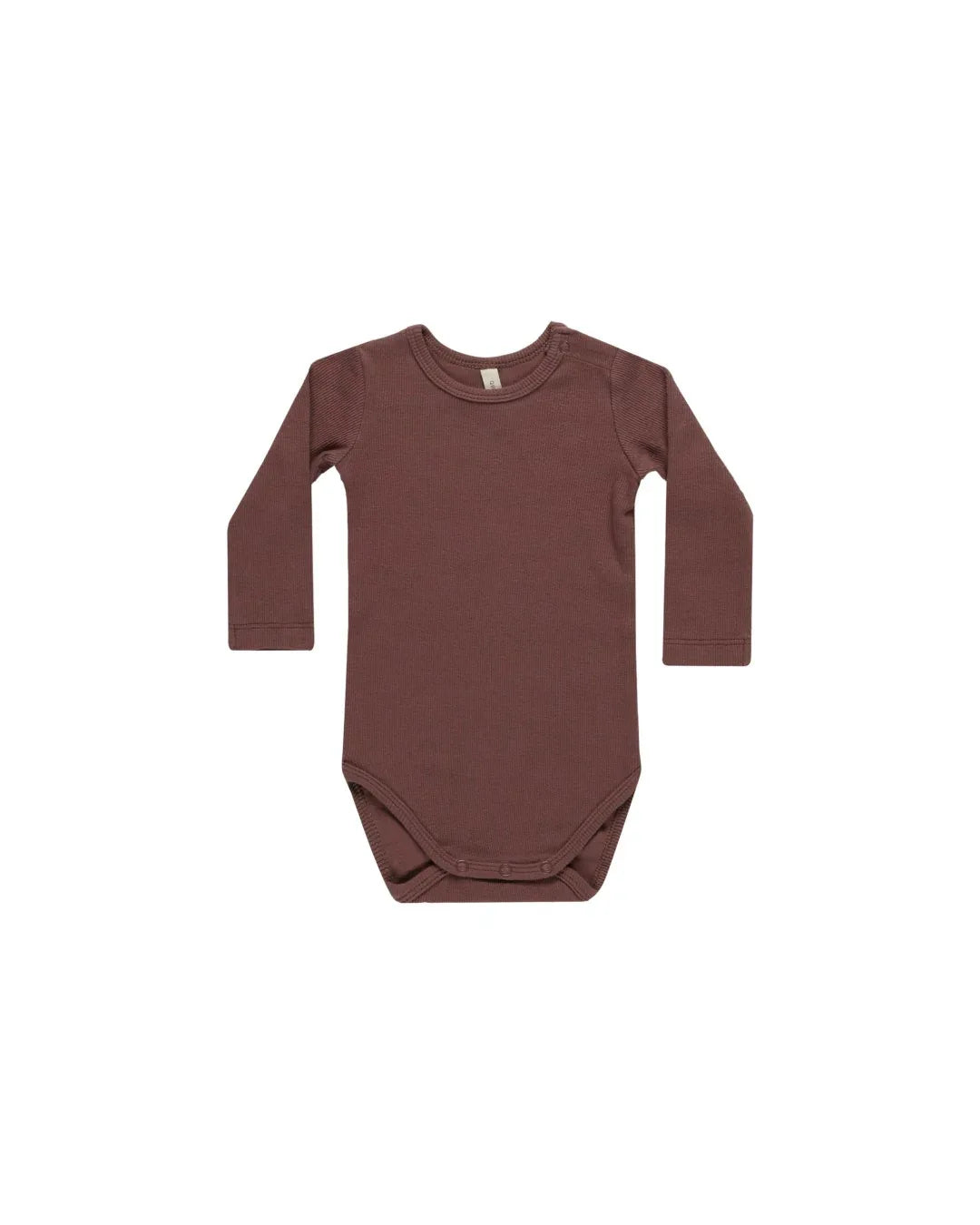 Ribbed Long Sleeve Bodysuit Plum - Quincy Mae