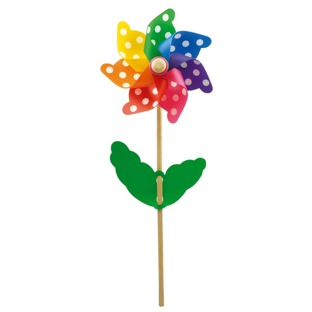 Regenboogwindmolen Met Witte Stippen