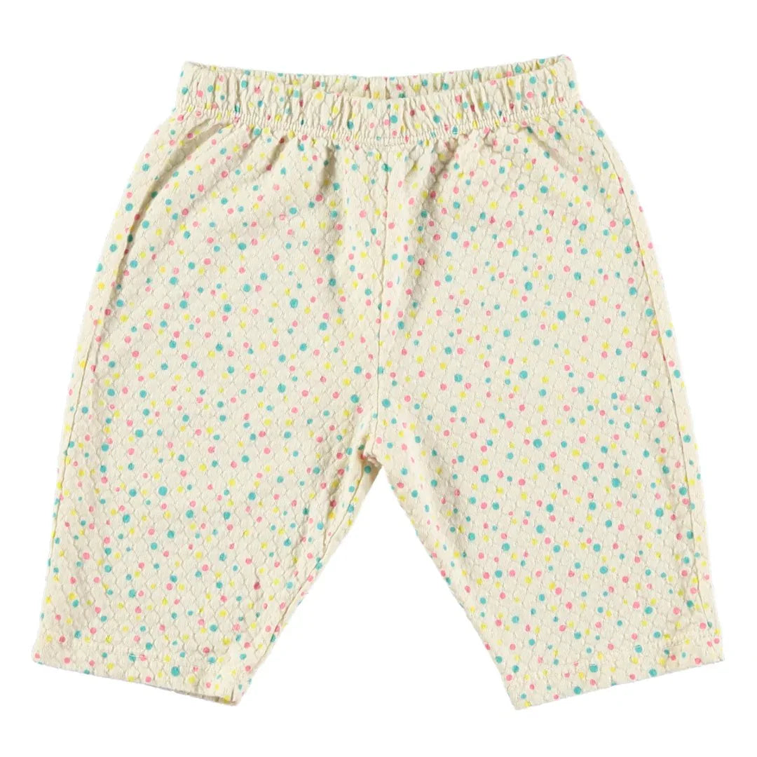 Baby Textured Wide Pants Dots Off White - Lötiekids