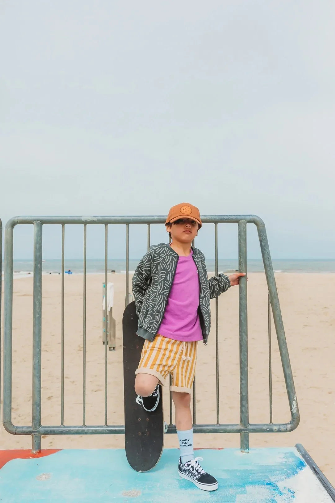 Cardigan Waves Print Asphalt - KDkes