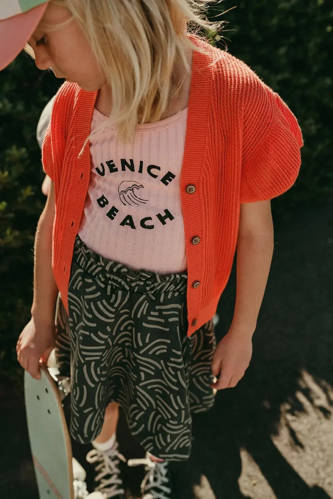 Knitted Girls Cardigan Coral - KDkes