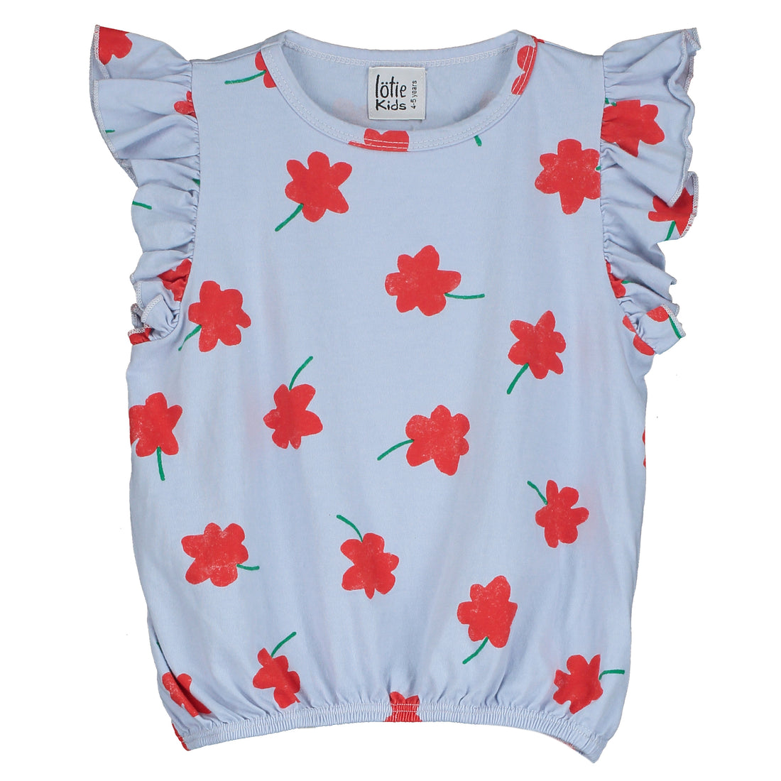 Ruffle Sleeve Top Poppies Lavender