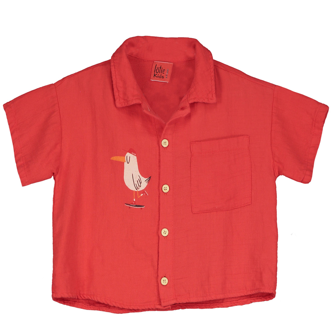 Woven Shirt Seagull Red